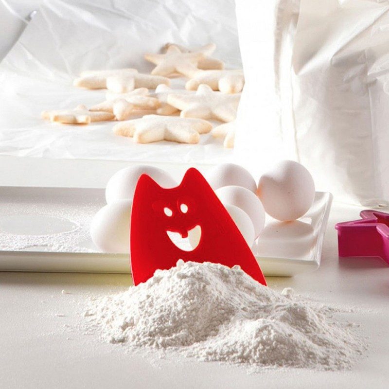 Spatola raschia impasto Koziol Orion Hans rosso