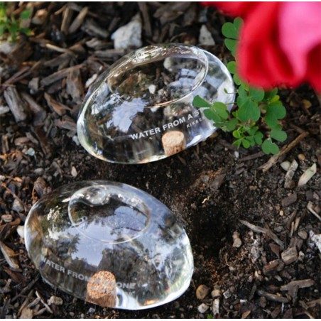 Kit di due pietre in vetro per irrigare le piante Kikkerland Water from a Stone