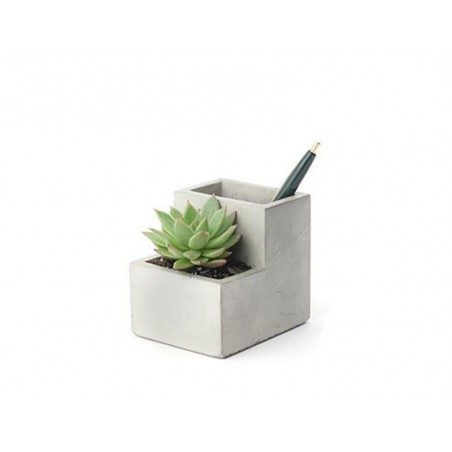 Porta penne e vasetto Kikkerland Small Concrete Desktop Planter Porta penne e vasetto Kikkerland Small Concrete Desktop Planter