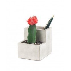 Porta penne e vasetto Kikkerland Small Concrete Desktop Planter 2