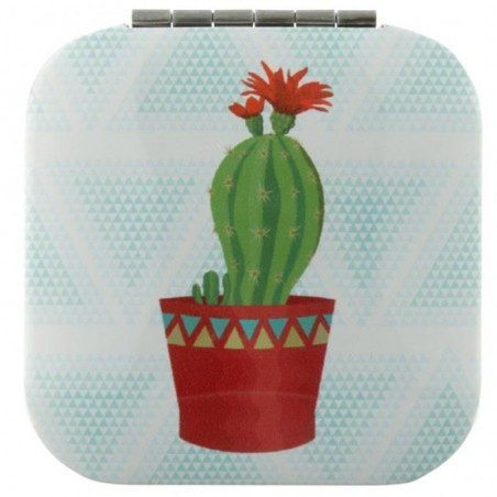 Specchietto da borsa quadrato Puckator Cactus
