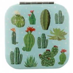 Specchietto da borsa quadrato Puckator Cactus 2