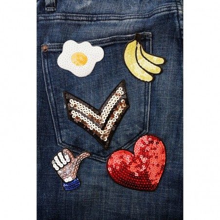 Set di 5 toppe termoadesive per tessuto Kikkerland Sequin Iron-on Patches Set di 5 toppe termoadesive per tessuto Kikkerland Sequin Iron-on Patches