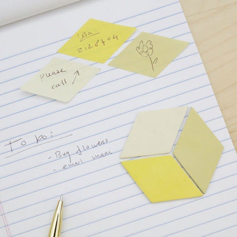 Set 3 blocchetti promemoria Kikkerland Geometric Sticky Notes