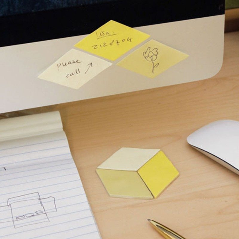 Set 3 blocchetti promemoria Kikkerland Geometric Sticky Notes