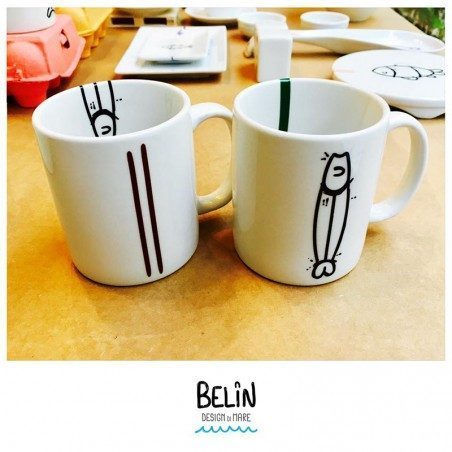 Tazza mug in porcellana pesci Belin Tazza mug in porcellana pesci Belin