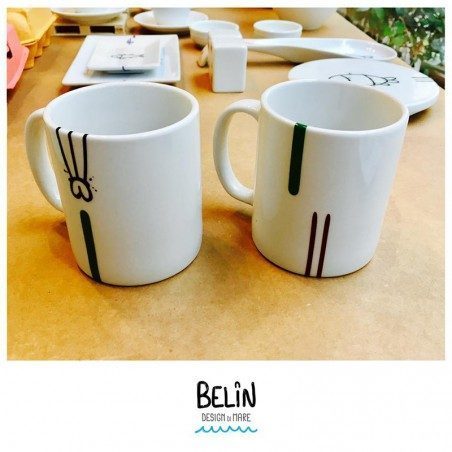 Tazza mug in porcellana pesci Belin Tazza mug in porcellana pesci Belin