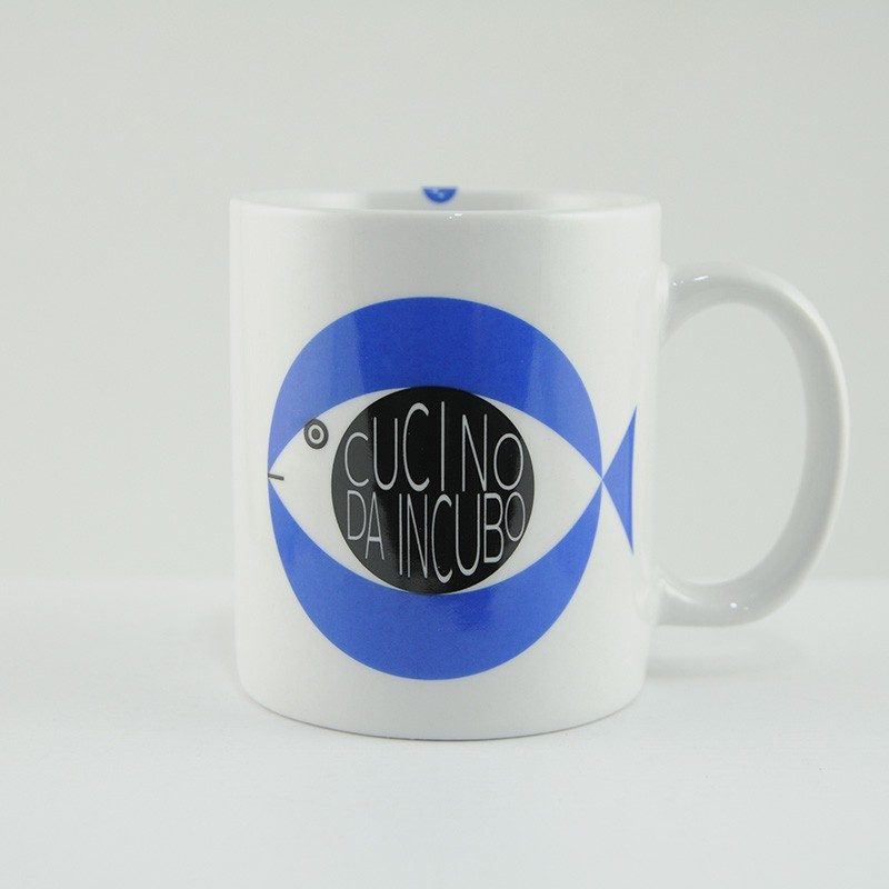 Mug tazza in porcellana con pesci Paranza Bugiarda