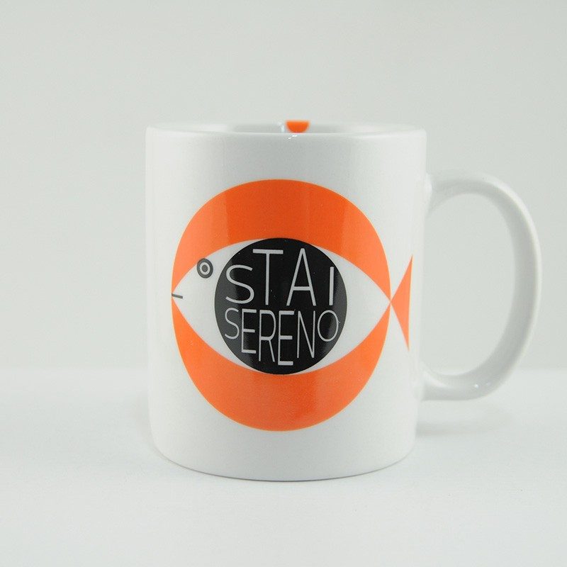 Mug tazza in porcellana con pesci Paranza Bugiarda