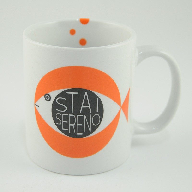 Mug tazza in porcellana con pesci Paranza Bugiarda