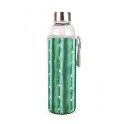 Bottiglietta vetro con custodia Kikkerland Cactus Glass Bottle + Sleeve