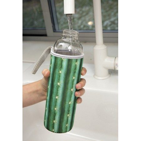Bottiglietta vetro con custodia Kikkerland Cactus Glass Bottle + Sleeve Bottiglietta vetro con custodia Kikkerland Cactus Glass Bottle + Sleeve