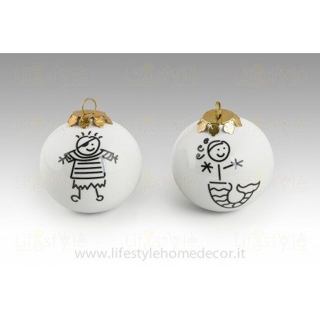 Palline di Natale Le Pazze Marinaio e Sirena Palline di Natale Le Pazze Marinaio e Sirena