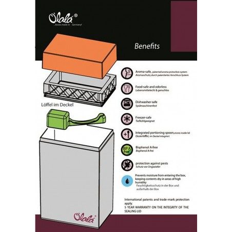 Barattolo rettangolare plastica Olalà Modern Line Barattolo rettangolare plastica Olalà Modern Line