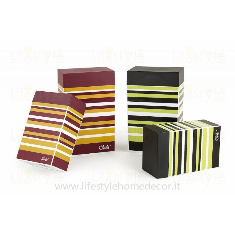 Barattolo rettangolare righe Olalà Lifestyle Line