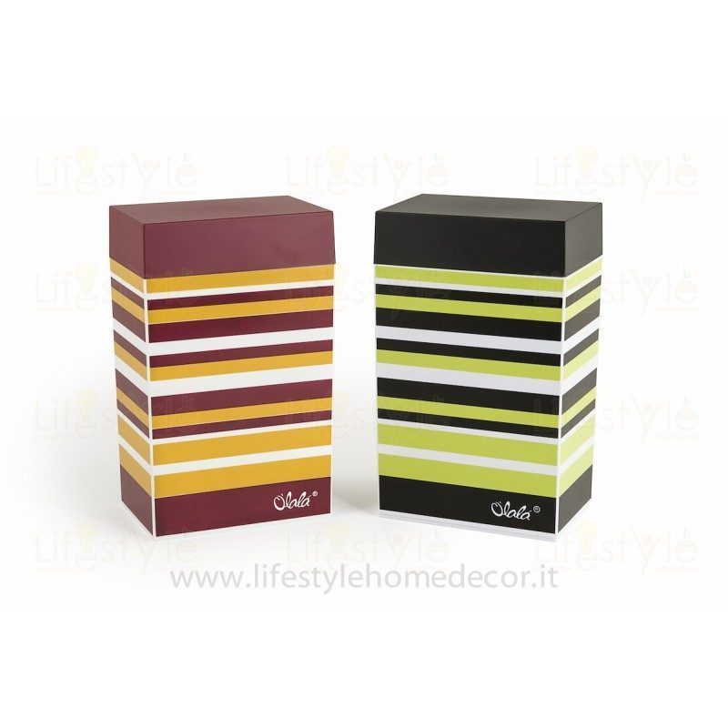 Barattolo rettangolare righe Olalà Lifestyle Line
