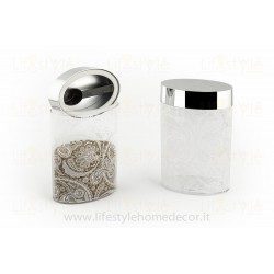 Barattolo ovale trasparente Olalà Lifestyle Line Flower