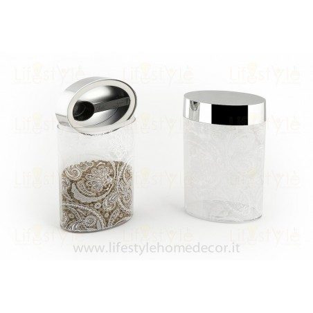 Barattolo ovale trasparente Olalà Lifestyle Line Flower