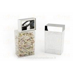 Contenitore rettangolare trasparente Olalà Lifestyle Line Flower