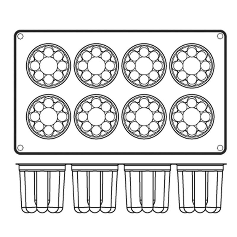 Stampo silicone 8 bavaresi Ø 6 cm Happyflex