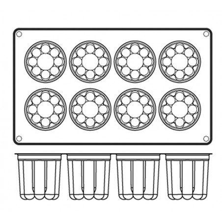 Stampo silicone 8 bavaresi Ø 6 cm Happyflex Stampo silicone 8 bavaresi Ø 6 cm Happyflex
