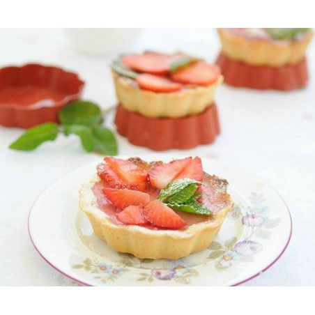 Set 4 stampi silicone mini tartellette Ø 8 cm Happyflex Set 4 stampi silicone mini tartellette Ø 8 cm Happyflex