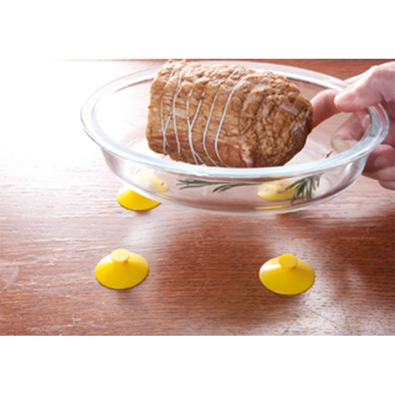 Set 4 attacchini sottopentola a ventosa silicone Happyflex