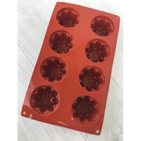 Stampo silicone 8 bavaresi Ø 6 cm Happyflex Stampo silicone 8 bavaresi Ø 6 cm Happyflex