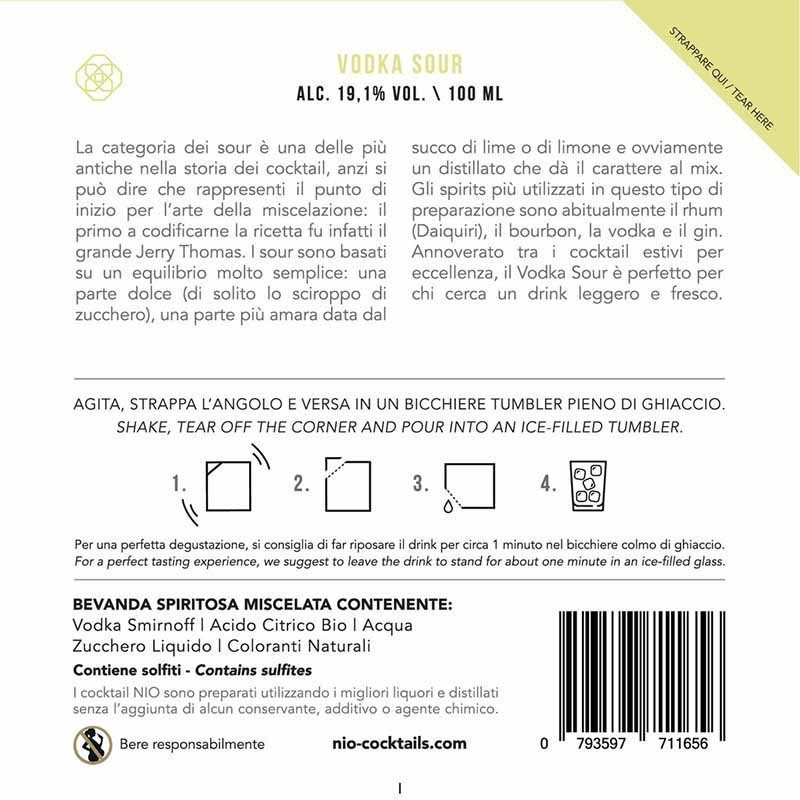 Cocktail monodose Nio Vodka Sour