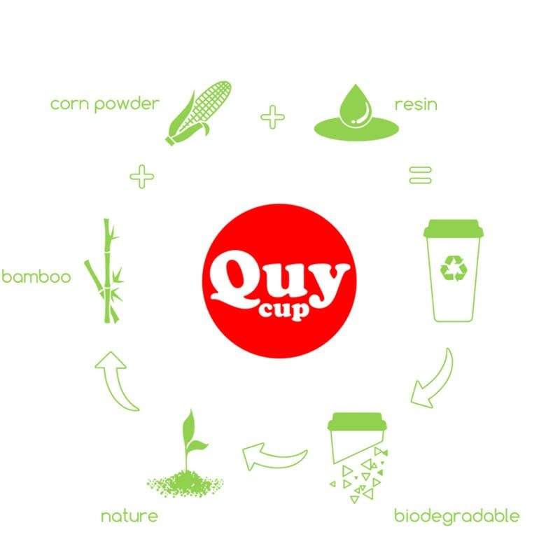 Tazza bicchiere con coperchio in bambù Quy Cup Pattern Collection