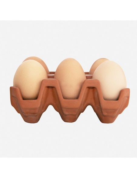 Portauova Terracotta Egg Carton Kikkerland Portauova Terracotta Egg Carton Kikkerland