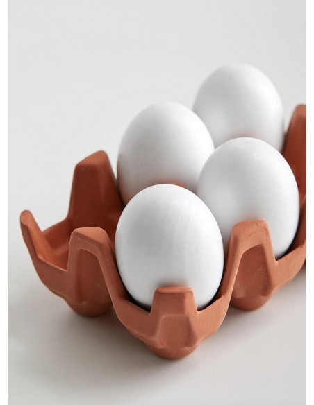 Portauova Terracotta Egg Carton Kikkerland Portauova Terracotta Egg Carton Kikkerland