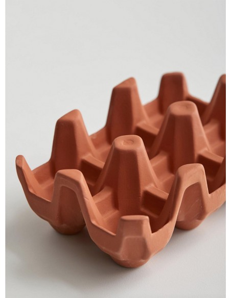 Portauova Terracotta Egg Carton Kikkerland Portauova Terracotta Egg Carton Kikkerland