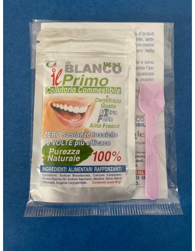 Collutorio in polvere naturale commestibile in busta Blancodent