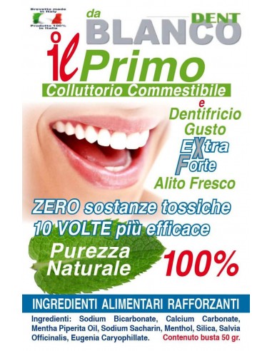 Collutorio in polvere naturale commestibile in busta Blancodent