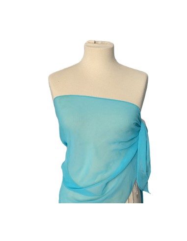 Pareo a triangolo copricostume corto turchese con perline e paillettes