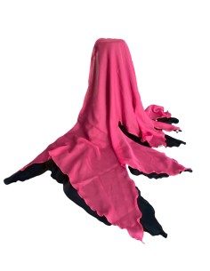 Pareo copricostume corto bicolore nero e fucsia 2