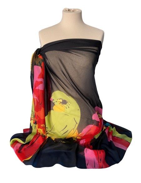 Pareo copricostume con pappagalli Pareo copricostume con pappagalli