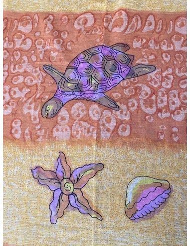 Pareo in cotone con stampa tartarughe e conchiglie Sun 'n' Sand