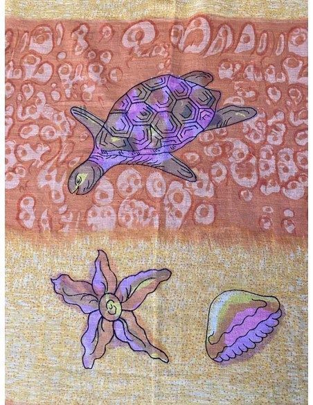 Pareo in cotone con stampa tartarughe e conchiglie Sun 'n' Sand Pareo in cotone con stampa tartarughe e conchiglie Sun 'n' Sand