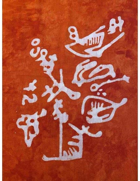 Pareo copricostume in viscosa con stampa con pesci e simboli Pareo copricostume in viscosa con stampa con pesci e simboli