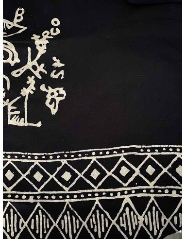 Pareo copricostume in viscosa con stampa con pesci e simboli