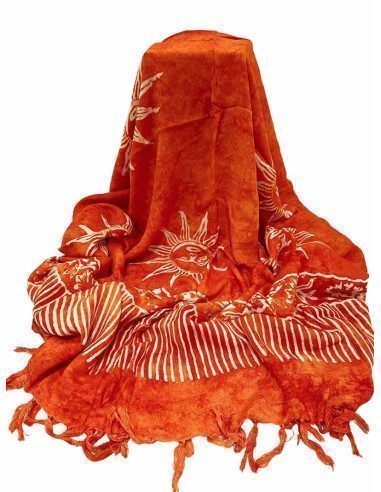 Pareo copricostume in viscosa con stampa soli