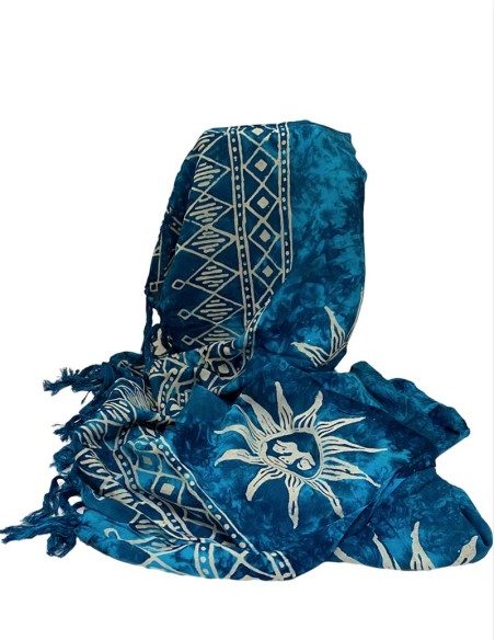 Pareo copricostume in viscosa con stampa soli Pareo copricostume in viscosa con stampa soli