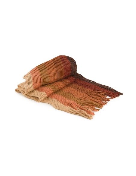 Sciarpa di maglia a righe effetto degradé