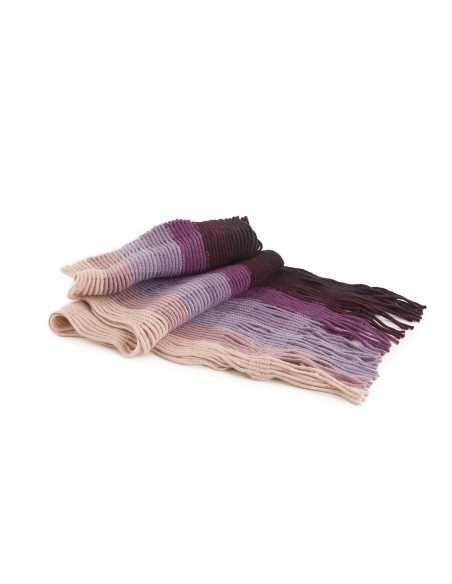 Sciarpa di maglia a righe effetto degradé