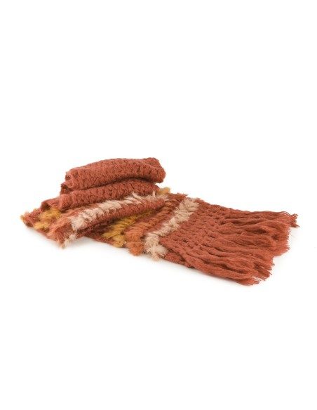 Sciarpa con inserti in pelliccia di lapin