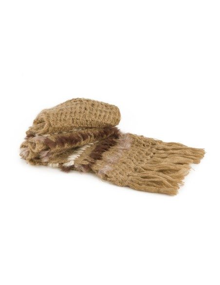 Sciarpa con inserti in pelliccia di lapin