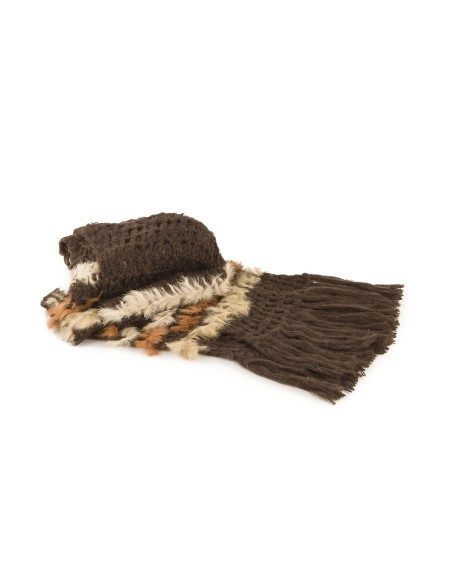 Sciarpa con inserti in pelliccia di lapin