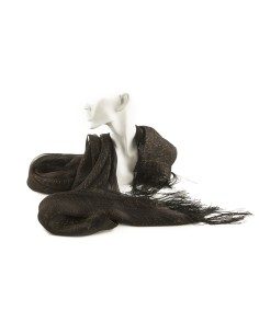 Stola sciarpa elegante in seta nera con fili dorati Passigatti